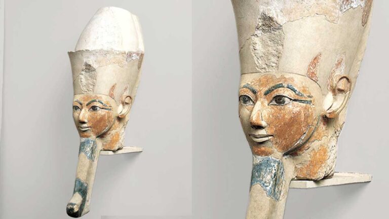 The Majestic Osiride Statue Head of Pharaoh Hatshepsut